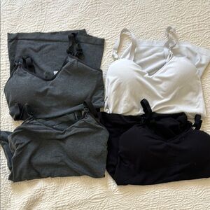 Auden Nursing Black and Gray Sleeveless Tank Tops